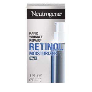 Neutrogena Retinol Face Moisturizer Cream, Rapid Wrinkle Repair, Anti-Wrinkle Night Moisturizer Cream, Anti-Wrinkle Face & Neck Cream Moisturizer with Hyaluronic Acid & Retinol, Paraben-Free, 1 fl. oz