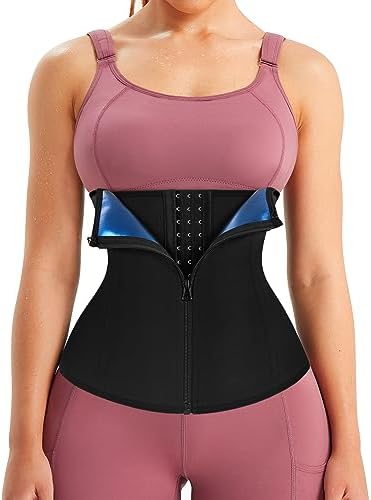 LEINIDINA Womens Waist Trainer Corset with Zipper Sweat Waist Trimmer for Women Workout Belt Corset Shapewear